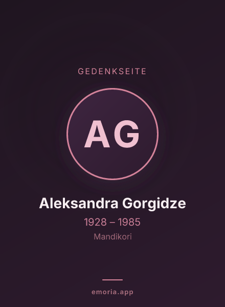 Gedenkportrait von Aleksandra Gorgidze