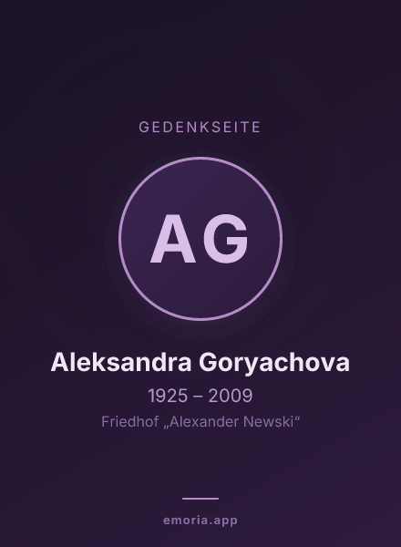 Gedenkportrait von Aleksandra Goryachova