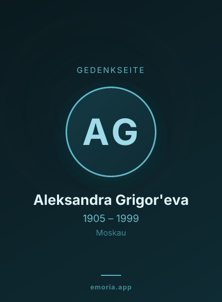 Gedenkportrait von Aleksandra Grigor'eva
