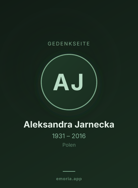 Gedenkportrait von Aleksandra Jarnecka