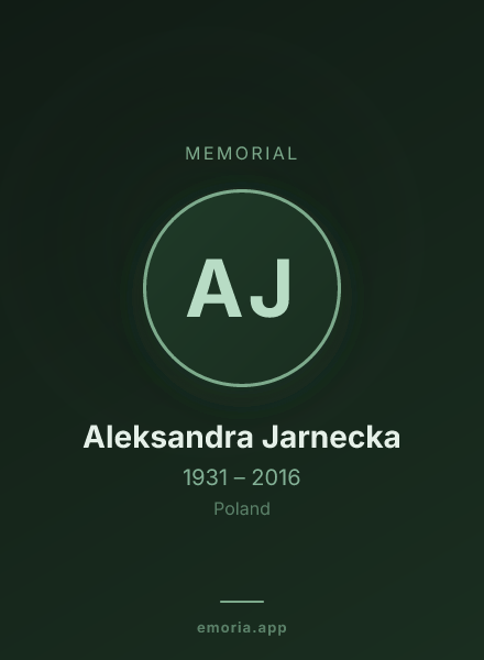 Memorial portrait of Aleksandra Jarnecka