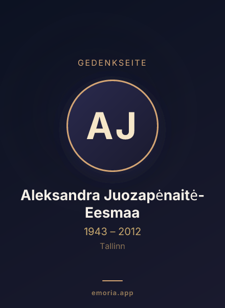 Gedenkportrait von Aleksandra Juozapėnaitė-Eesmaa