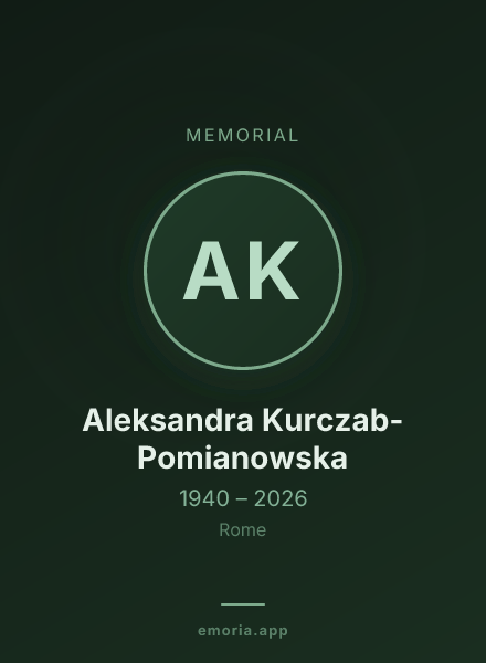 Memorial portrait of Aleksandra Kurczab-Pomianowska