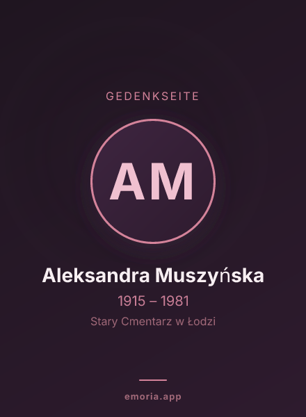 Gedenkportrait von Aleksandra Muszyńska