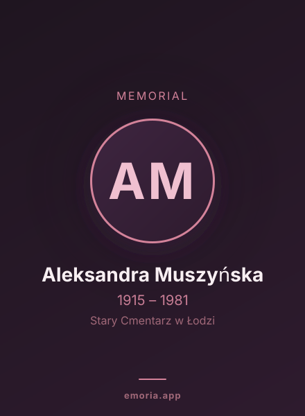 Memorial portrait of Aleksandra Muszyńska