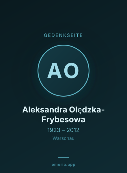Gedenkportrait von Aleksandra Olędzka-Frybesowa