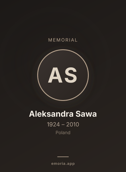 Memorial portrait of Aleksandra Sawa