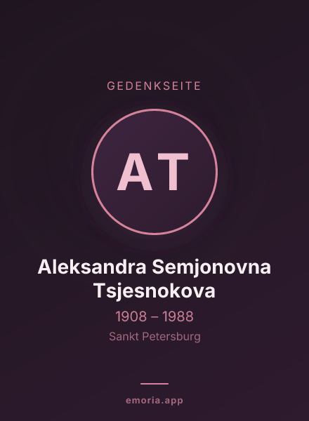 Gedenkportrait von Aleksandra Semjonovna Tsjesnokova