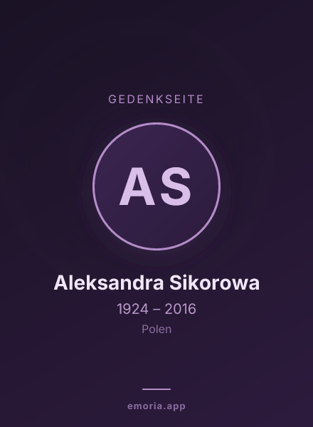 Gedenkportrait von Aleksandra Sikorowa