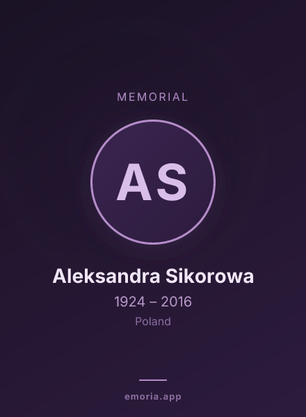 Memorial portrait of Aleksandra Sikorowa