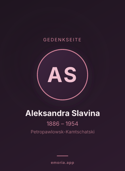 Gedenkportrait von Aleksandra Slavina