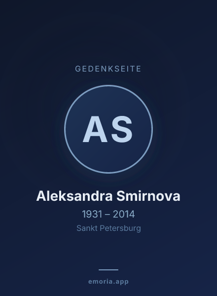 Gedenkportrait von Aleksandra Smirnova