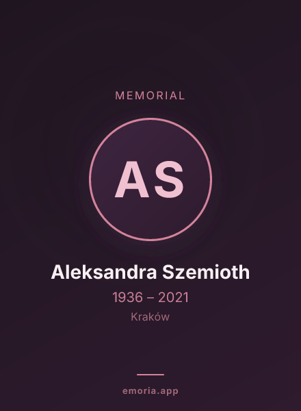 Memorial portrait of Aleksandra Szemioth