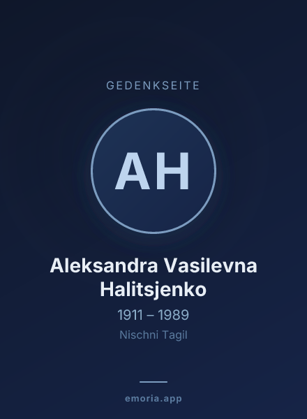 Gedenkportrait von Aleksandra Vasilevna Halitsjenko