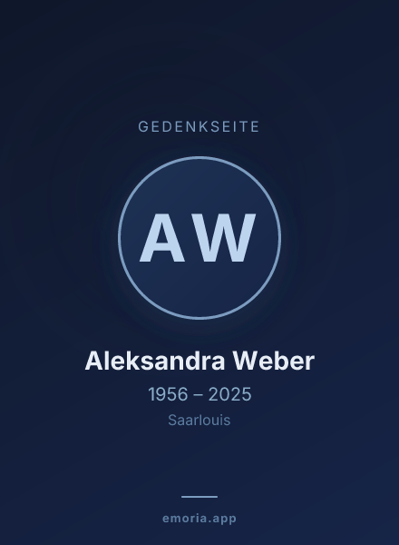 Gedenkportrait von Aleksandra Weber