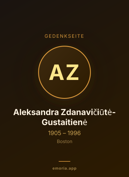 Gedenkportrait von Aleksandra Zdanavičiūtė-Gustaitienė