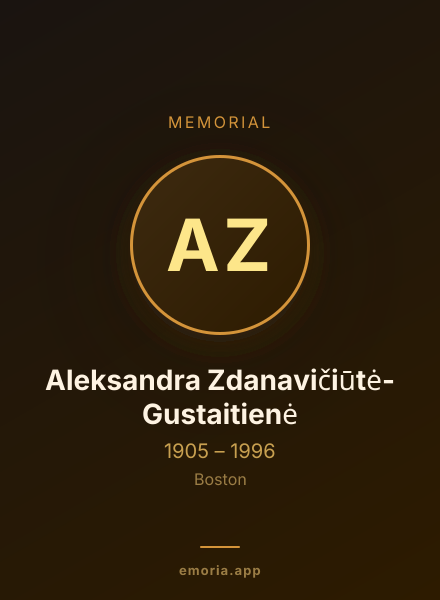 Memorial portrait of Aleksandra Zdanavičiūtė-Gustaitienė