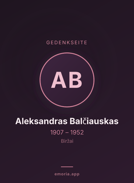 Gedenkportrait von Aleksandras Balčiauskas