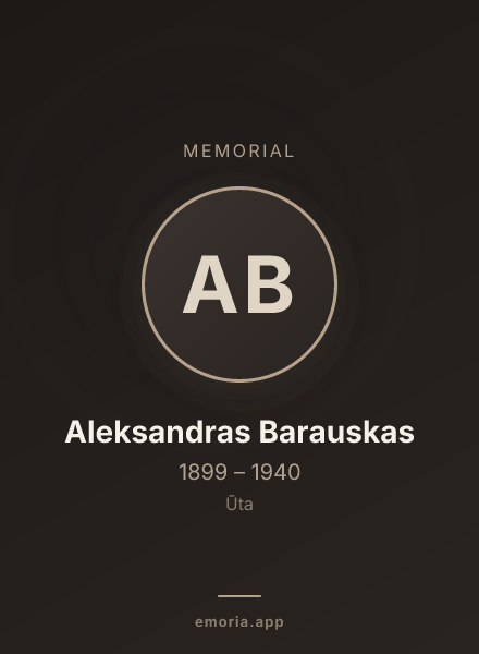 Memorial portrait of Aleksandras Barauskas