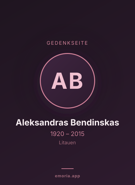Gedenkportrait von Aleksandras Bendinskas