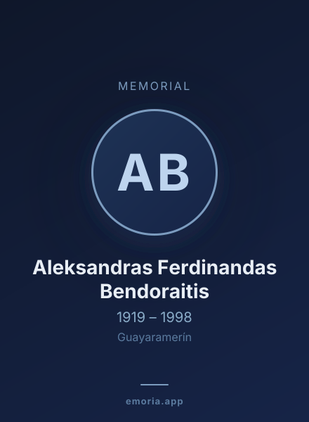 Memorial portrait of Aleksandras Ferdinandas Bendoraitis