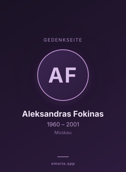 Gedenkportrait von Aleksandras Fokinas