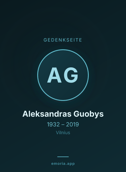Gedenkportrait von Aleksandras Guobys