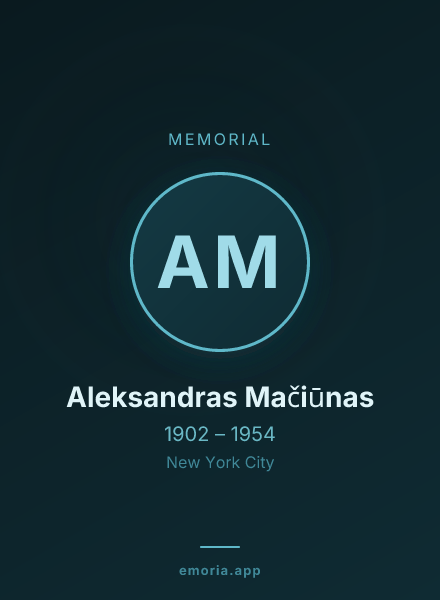 Memorial portrait of Aleksandras Mačiūnas