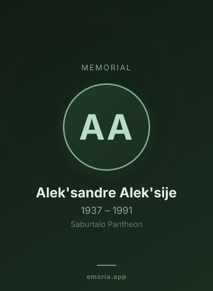 Memorial portrait of Alek'sandre Alek'sije