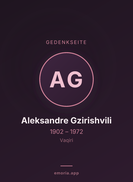 Gedenkportrait von Aleksandre Gzirishvili