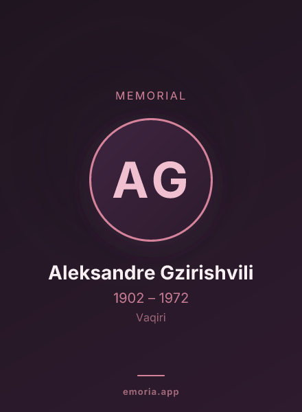 Memorial portrait of Aleksandre Gzirishvili