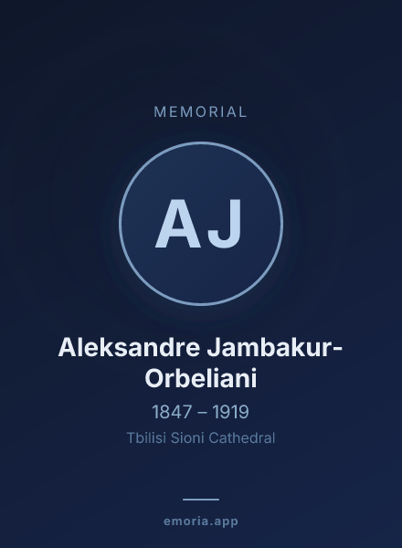 Memorial portrait of Aleksandre Jambakur-Orbeliani