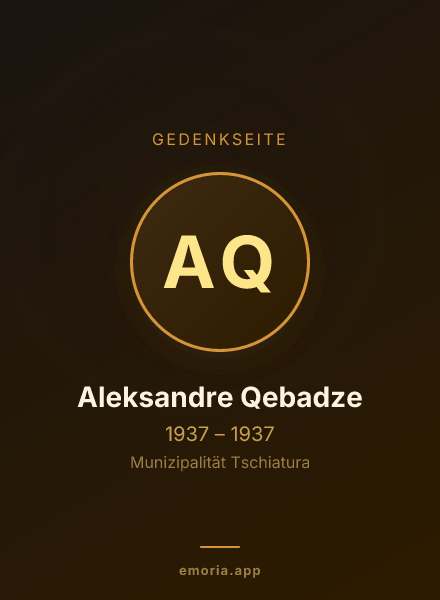 Gedenkportrait von Aleksandre Qebadze