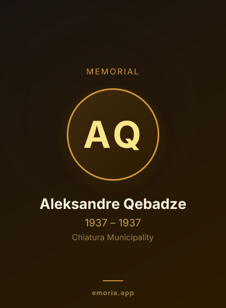 Memorial portrait of Aleksandre Qebadze