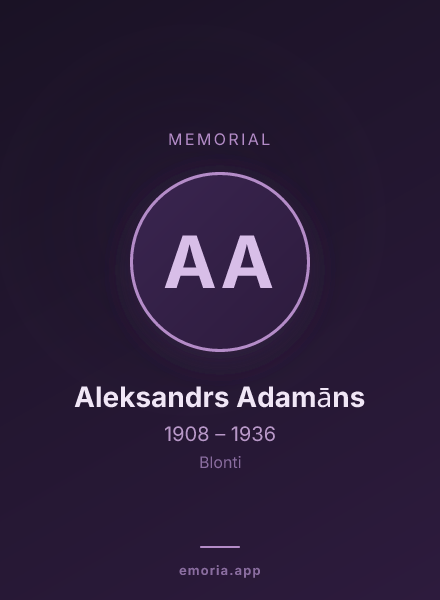 Memorial portrait of Aleksandrs Adamāns
