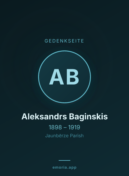 Gedenkportrait von Aleksandrs Baginskis