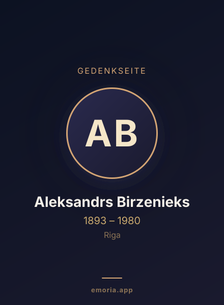 Gedenkportrait von Aleksandrs Birzenieks