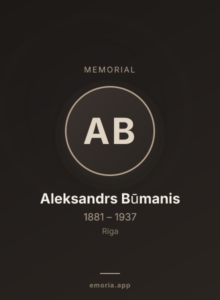 Memorial portrait of Aleksandrs Būmanis