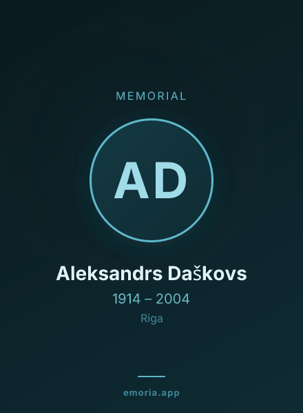 Memorial portrait of Aleksandrs Daškovs