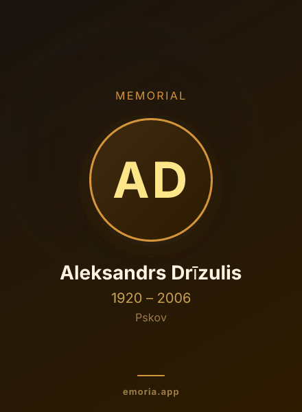 Memorial portrait of Aleksandrs Drīzulis