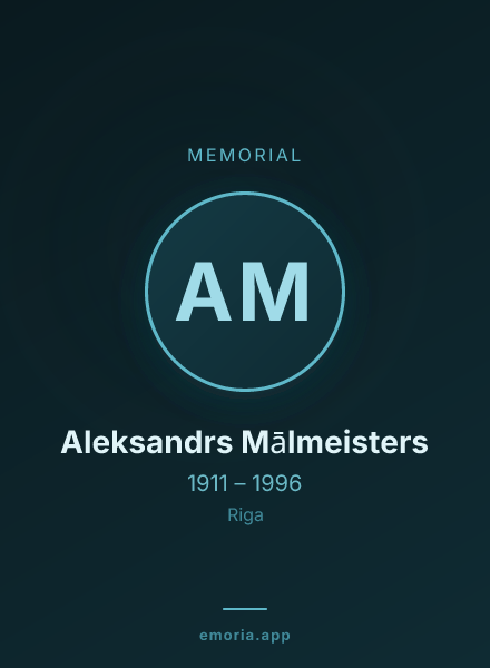 Memorial portrait of Aleksandrs Mālmeisters