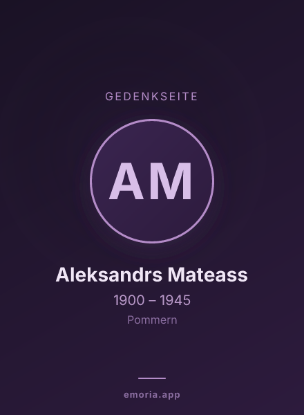 Gedenkportrait von Aleksandrs Mateass