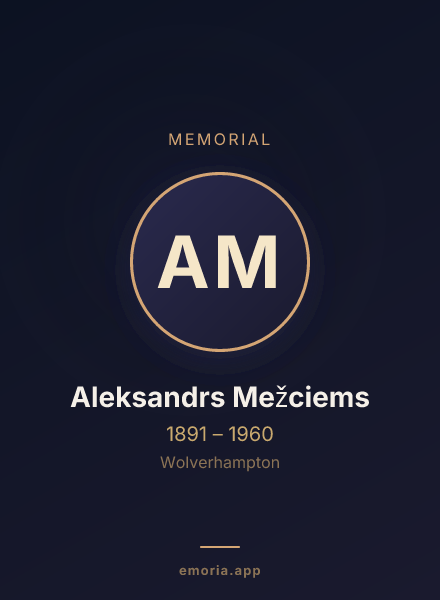 Memorial portrait of Aleksandrs Mežciems