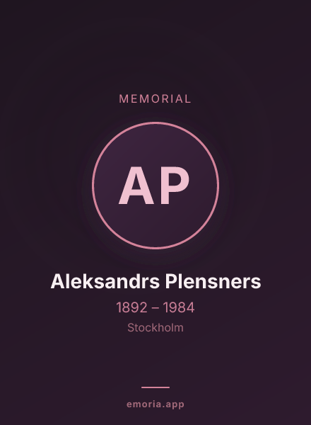 Memorial portrait of Aleksandrs Plensners