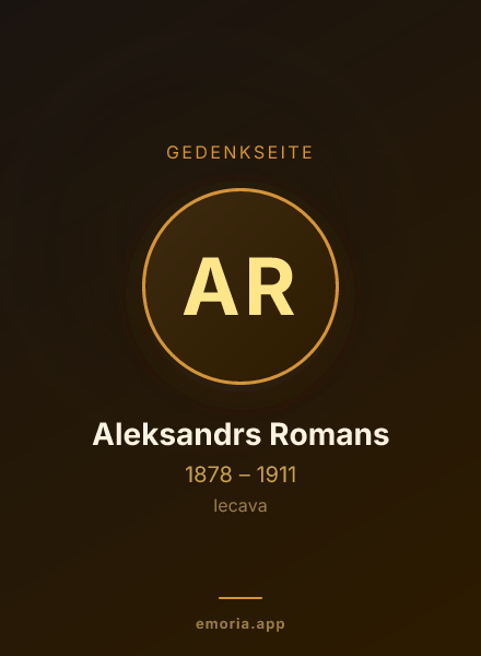 Gedenkportrait von Aleksandrs Romans