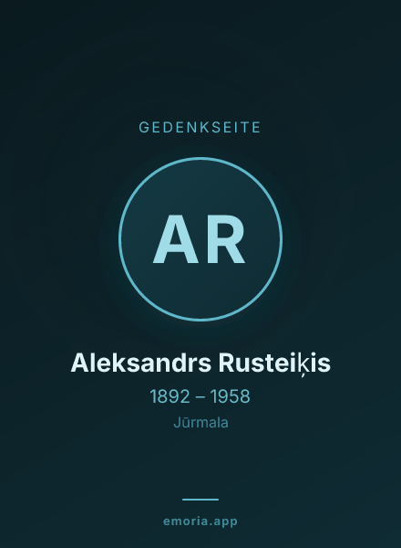 Gedenkportrait von Aleksandrs Rusteiķis