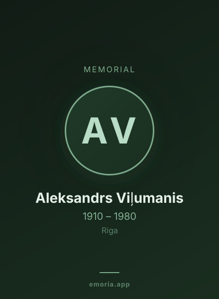 Memorial portrait of Aleksandrs Viļumanis