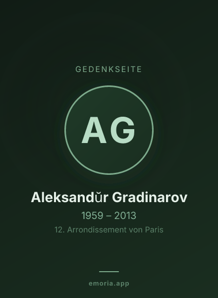 Gedenkportrait von Aleksandŭr Gradinarov
