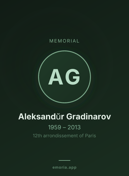 Memorial portrait of Aleksandŭr Gradinarov