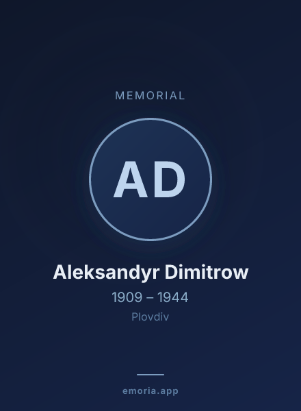 Memorial portrait of Aleksandyr Dimitrow